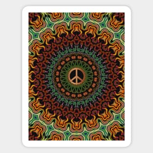 Peace Sign Kaliedoscope Art Sticker